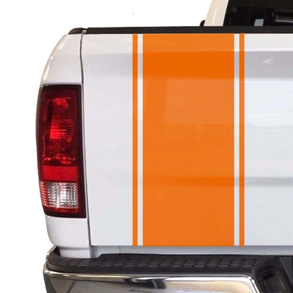 Racing Stripes Styling Straight Lines Sport Lines Truck Tailgate Vinyl Decal Sticker Compatible with most Pickup Trucks … (11" x 25", Light Orange)