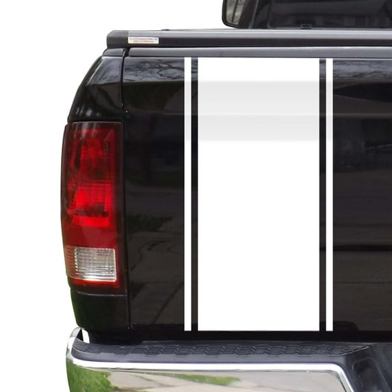 Racing Stripes Styling Straight Lines Sport Lines Truck Tailgate Vinyl Decal Sticker Compatible with most Pickup Trucks … (11" x 25", Matte White)