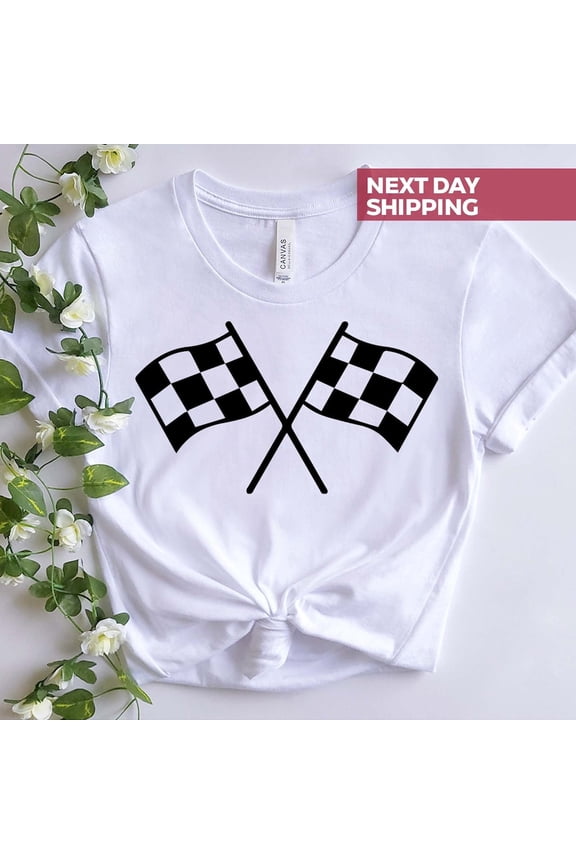 Racing T-Shirt, Checkered Flag Shirt, Race Life Motor Racing Sports Shirt, Racing Flag, Start Flag, Race Lover Shirt, Car Racing Tee All Size S-5Xl