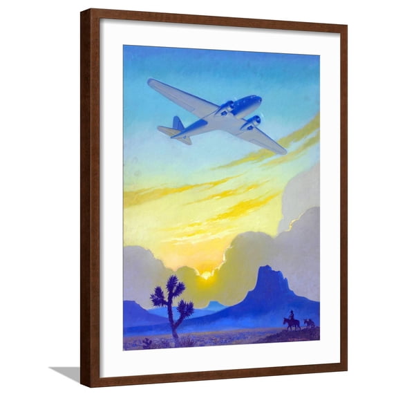 Art.com Racing The Sun Art Print by Ruehl Frederick Heckman, Brown Frame Wall Art, 23" x 29"