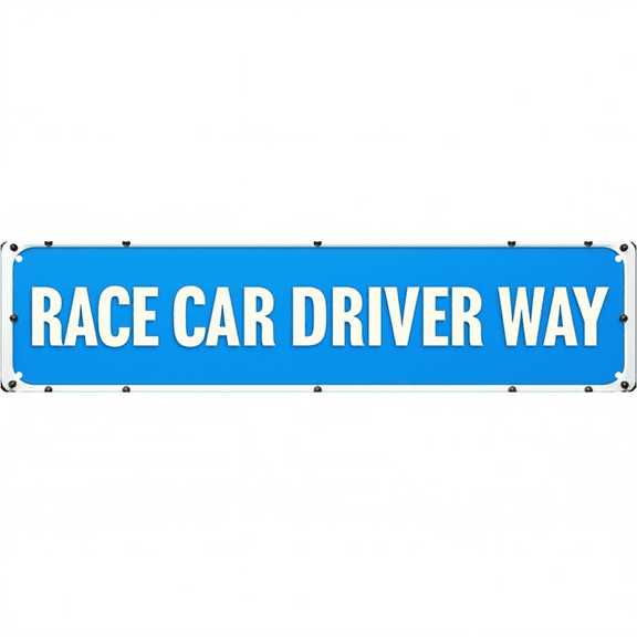 Racing Tin Sign 16x4 Inch Race Car Driver Way Design - Ideal for Garage, Man Cave, Outdoor Racing Decor