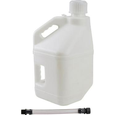 Racing Utility Jugs w/Filler Hose, White, 5 Gallon