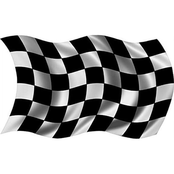 Racing Wavy Waving Flag Race Stock Car Decal 3M Reflective sticker RH