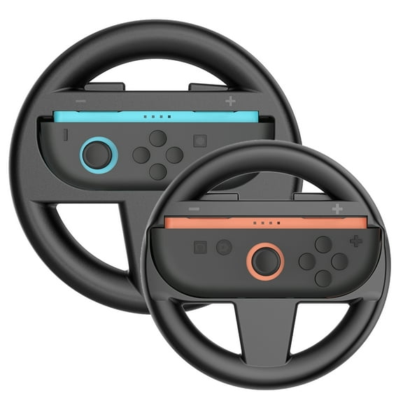 Racing Wheel for Nintendo Switch 2 JoyCon 2025 - Racing Steering Wheel Controller Accessory Grip Handle Kit Attachment for Nintendo Switch 2 Joy-Con, (Set of 2 Black)