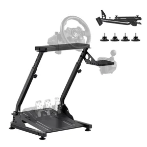 Racing Wheel Stand, Adjustable & Foldable Simulator Stand for Logitech G29 G27 G920 G923, Thrustmaster T300RS T300GT T248 TS-PC TSXW Gaming Cockpit,Pedals Simulator NOT Included