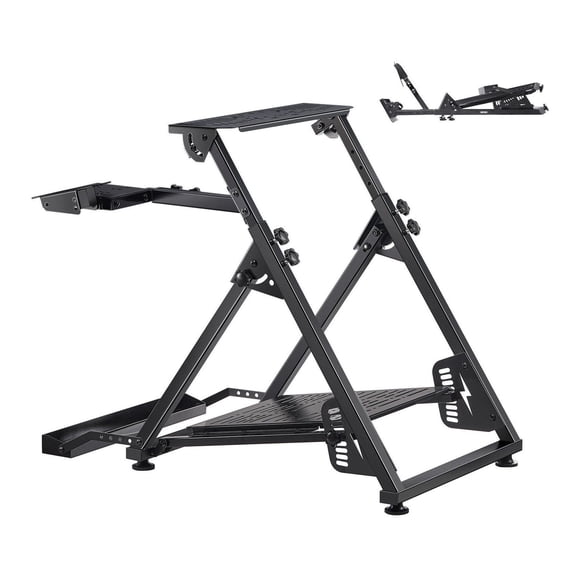 Racing Wheel Stand, Adjustable & Foldable Simulator Stand for Logitech G923 G920 G29 G27, Thrustmaster T300RS TX F458 T500RS T3PA-PRO(F1/GT) Gaming Cockpit,Pedals Simulator NOT Included