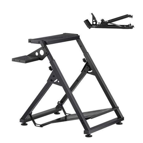 Racing Wheel Stand, Adjustable & Foldable Simulator Stand for Logitech G923 G920 G29 G27, Thrustmaster T300RS TX F458 T500RS T3PA-PRO(F1/GT) Gaming Cockpit, Pedals Simulator NOT Included, Compact
