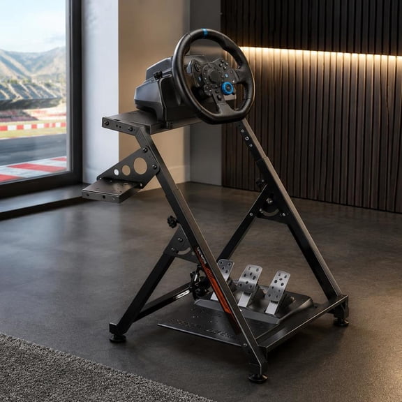 Racing Wheel Stand, Foldable Adjustable Simulator Cockpit Stand Compatible with Logitech G923 G920 G29 Thrustmaster Gaming Controllers