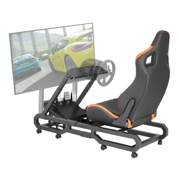 Racing Wheel Stand for Logitech G923/G920/G29 - Heavy Duty Steel Frame, Adjustable Height & Angle, Comfortable PVC Leather Seat, Compatible with Thrustmaster & Fanatec