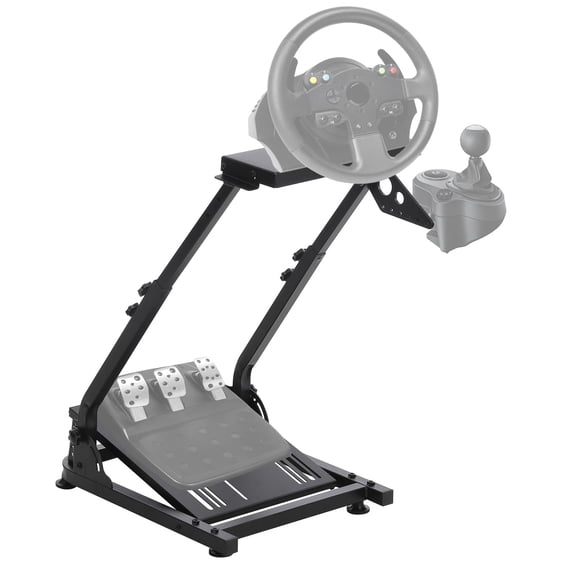 Racing Wheel Stand, Steering Wheel Stand Compatible with L-ogitech G920 G29 G27 G25 Gaming Cockpit Height Adjustable Foldable Gaming Racing Simulator Steering Wheel Stand NOT Included, Black
