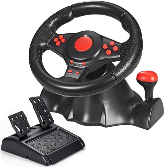 Racing Wheel with Pedals for PS5/PS4/PS3/Switch/PC, 270 Racing wheel, Home Racing Game Controller Set, Driving simulator