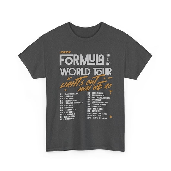 Racing World Tour Inspired T-Shirt | Vintage Formula Unisex Tee (DarkHeather, XL)
