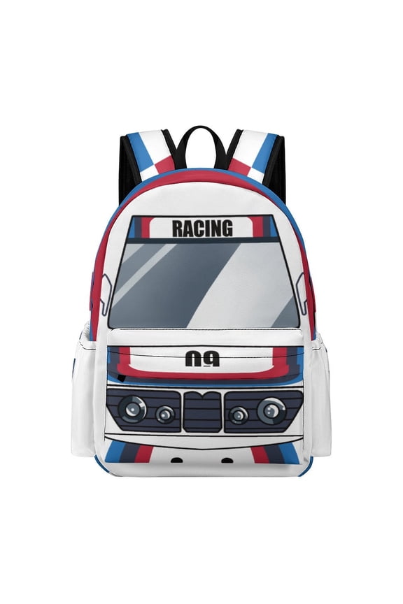 Racing car Backpack 17 Inch Cartoon Racing car Backpack Large Capacity Daily Commuter