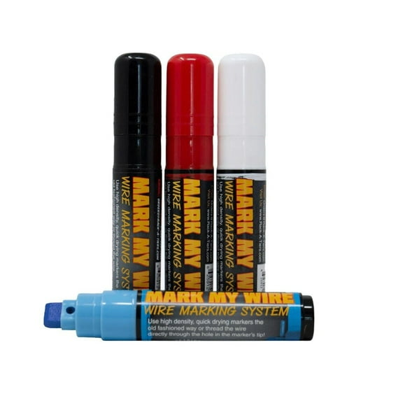 Rack-A-Tiers Mark My Wire Black/blue/red/white Wire Marking Felt Pen- 4 Pack