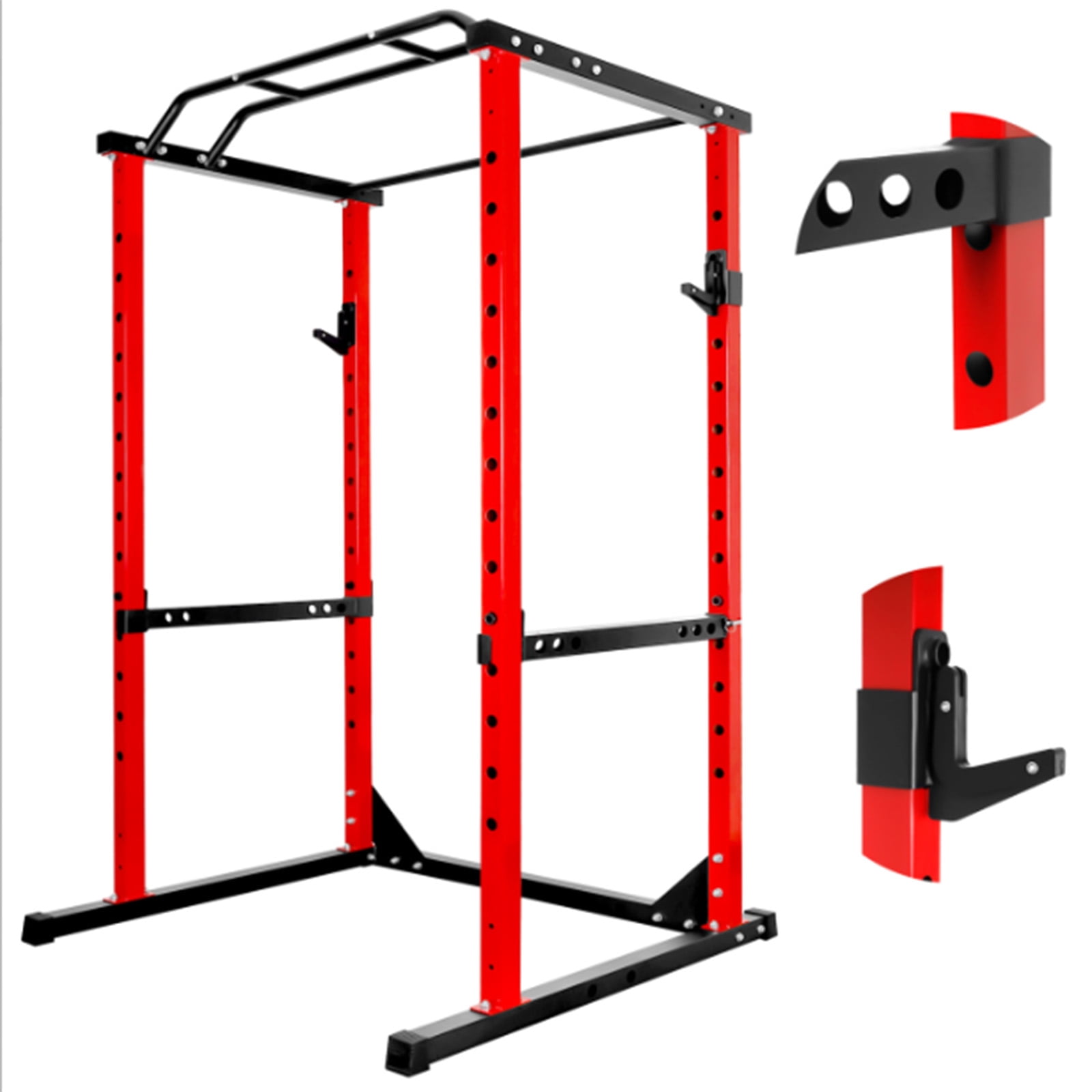 Rack Cage for Weight Training, Weight Workout Machine, Power Rack, Squat Stand Rack - Ergonomic Safety Bars Space-Saving Black Multi-Functional 1200lb Capacity for Home Training Studio
