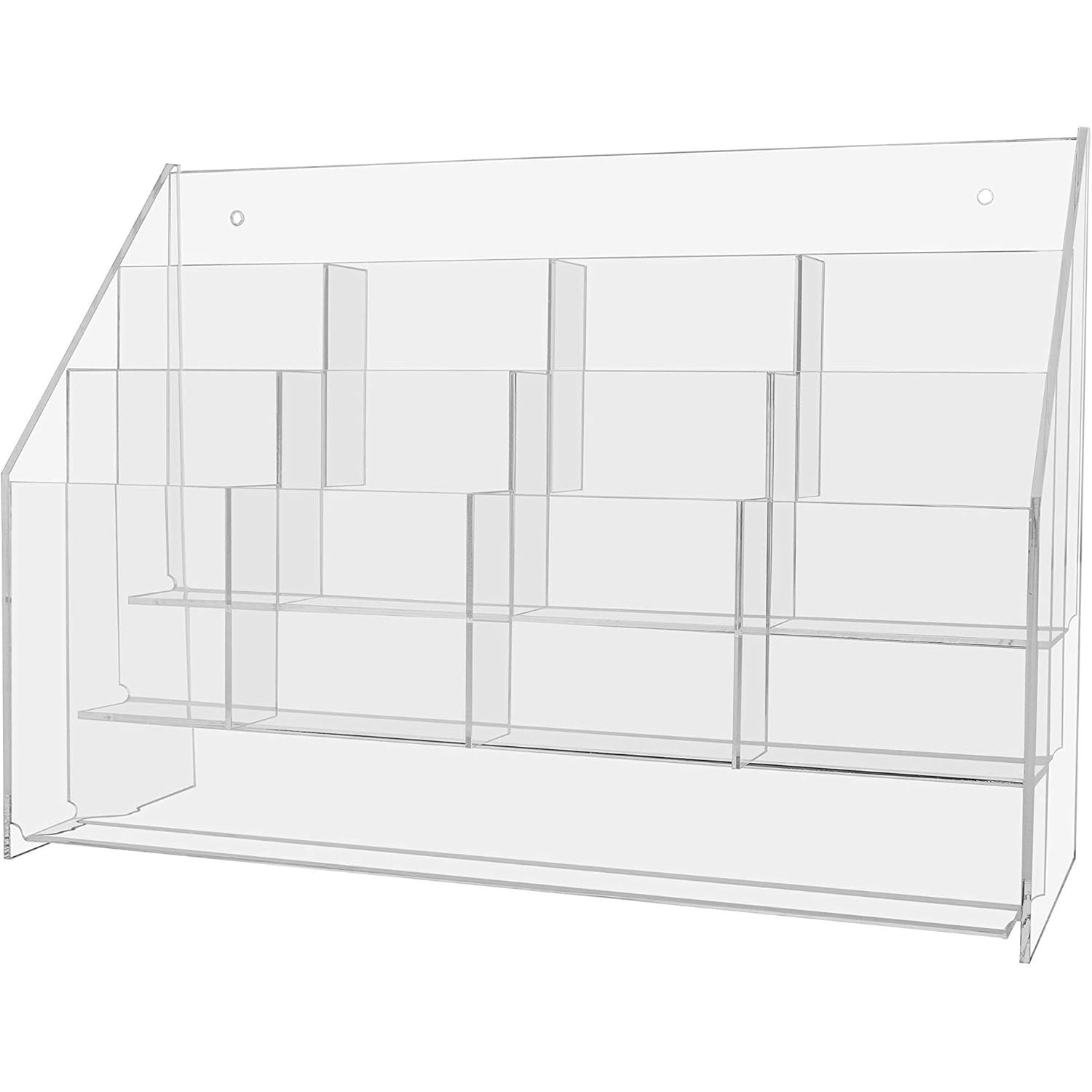 Rack Card Display Pamphlet Trifold Organizer 12 Pocket Clear Acrylic