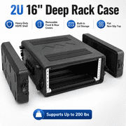 Rack Case, 2U Rack Case Shallow 17 Depth, 19 Rackmount Flight Cases, Durable HDPE Watertight Dust-Proof 2U Shock Mount Racks with Microphone Compartments