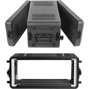 Rack Case, 4U Rack Case Shallow 12" Depth, 19" Rackmount Flight Cases, Durable HDPE Watertight Dust-Proof 4U Shock Mount Racks with Microphone Compartments