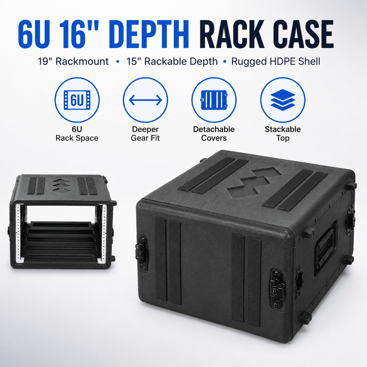 6U Rack Case, Shockproof 19
