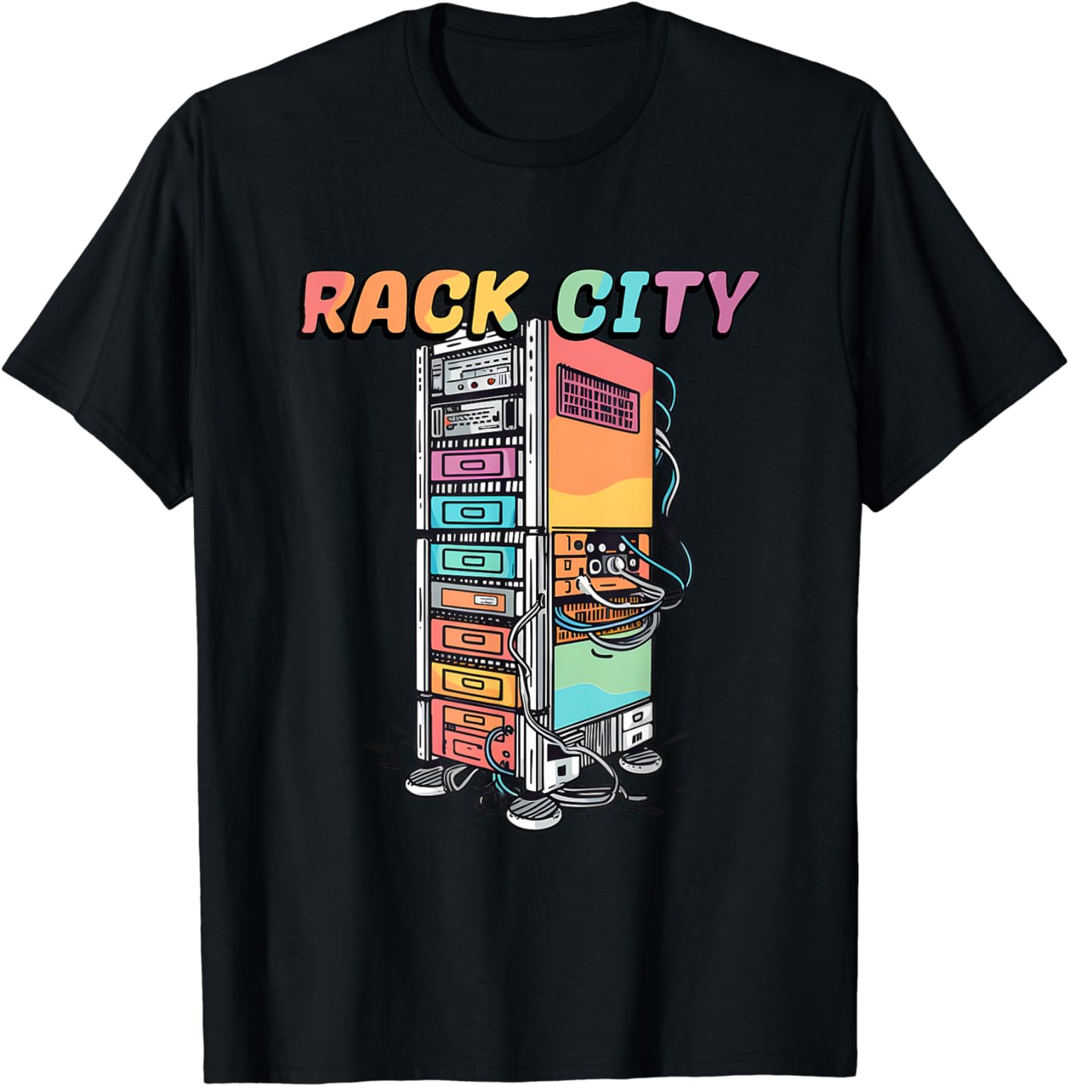 Rack City Network Server Rack - Network Engineer Homelab T-Shirt ...
