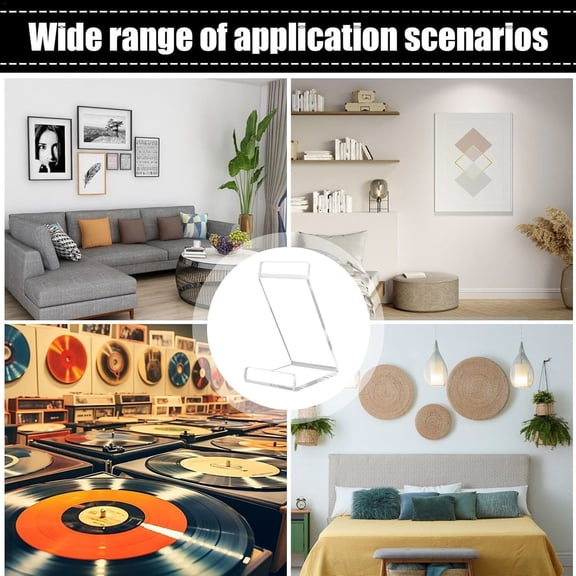 Rack Display for Records, Desktop Album Organizer for Home Living Room Bedroom, Compact Black Record Storage Rack for 1 LP Album Covers