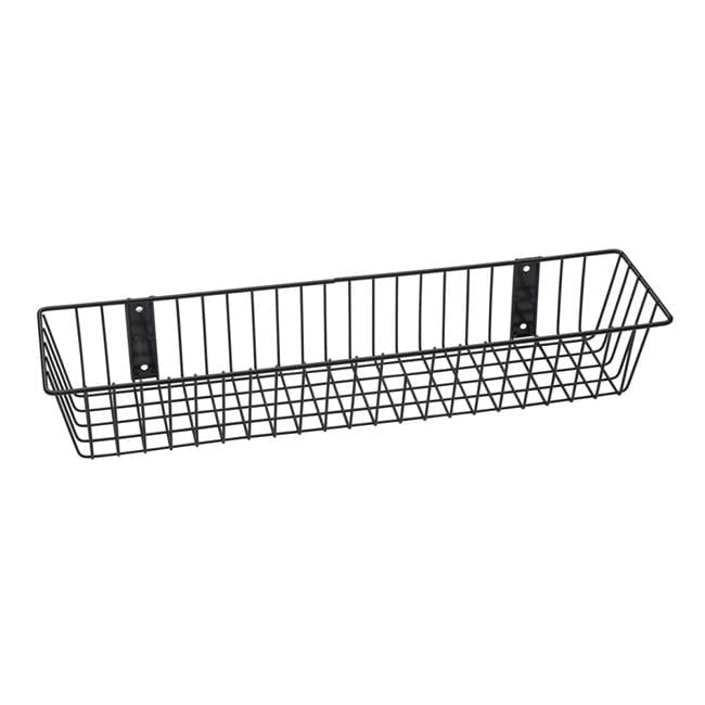 Rack'Em 9077-B Mount Anywhere Black Wire Basket 24"x6"x4" Provides Versatile Storage All Of Your outdoor Gear, Supplies and Organizational Needs.