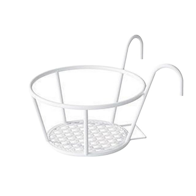 Rack Iron Art Hanging Baskets Flower Pot Holder Over The Rail Metal Fence Planters