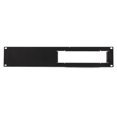 thumbnail image 1 of Rack Mount Bezel, 2URFP 19" 2U Rack Face Plate With 1 - 8 1/2" X 2" Modular Cut Out, Black, 1 of 4