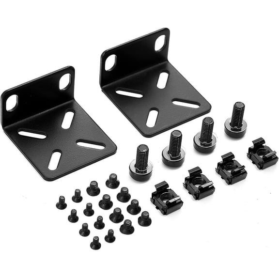 Rack Mount Kit for 17.3 inch Switches, Adjustable Rack Ears for Buffalo Tech, Cisco, NETGEAR,Dell, D-Link, Linksys and TRENDnet Products, Adjustable Hole Distance 14-29mm