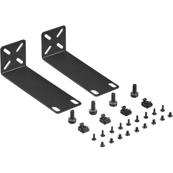 Rack Mount Kit for 8.7 inch Switches, Adjustable Rack Ears for Netgear, Cisco, D-Link, TRENDnet and HP Products, Mount 8.7" Wide to 19" Equipment, Adjustable Hole Distance 14-30mm