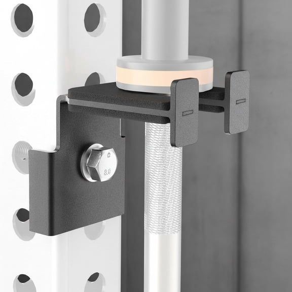 Rack-Mounted Olympic Barbell Holder for 2x2 & 2x3 Power Racks Heavy-Duty Steel Storage with Protective Padding, Space-Saving Gym Equipment