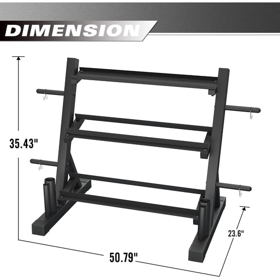 Rack Multifunctional Weight Stand for Home Gym Storage of Dumbbells Plates and Curl Bar
