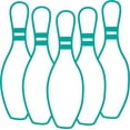 thumbnail image 1 of Rack Of Bowling Pins Decal Sticker | 5.5-Inches By 5.5-Inches | Teal Vinyl, 1 of 1