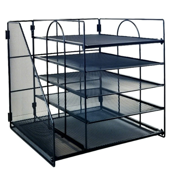 Rack Organizer 5 Tier Desktop File Storage for Documents and Supplies# end start#s#Efficiently arrange papers and supplies in a stable 5-tier rack designed for desktop use elevating organization and