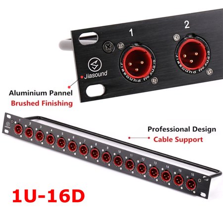 Rack Patch Panel 8 12 16 Way XLR Male Canon Connnector 1U Flight Case Mount for Professional Loudspeaker Audio Cable Dj Mixer