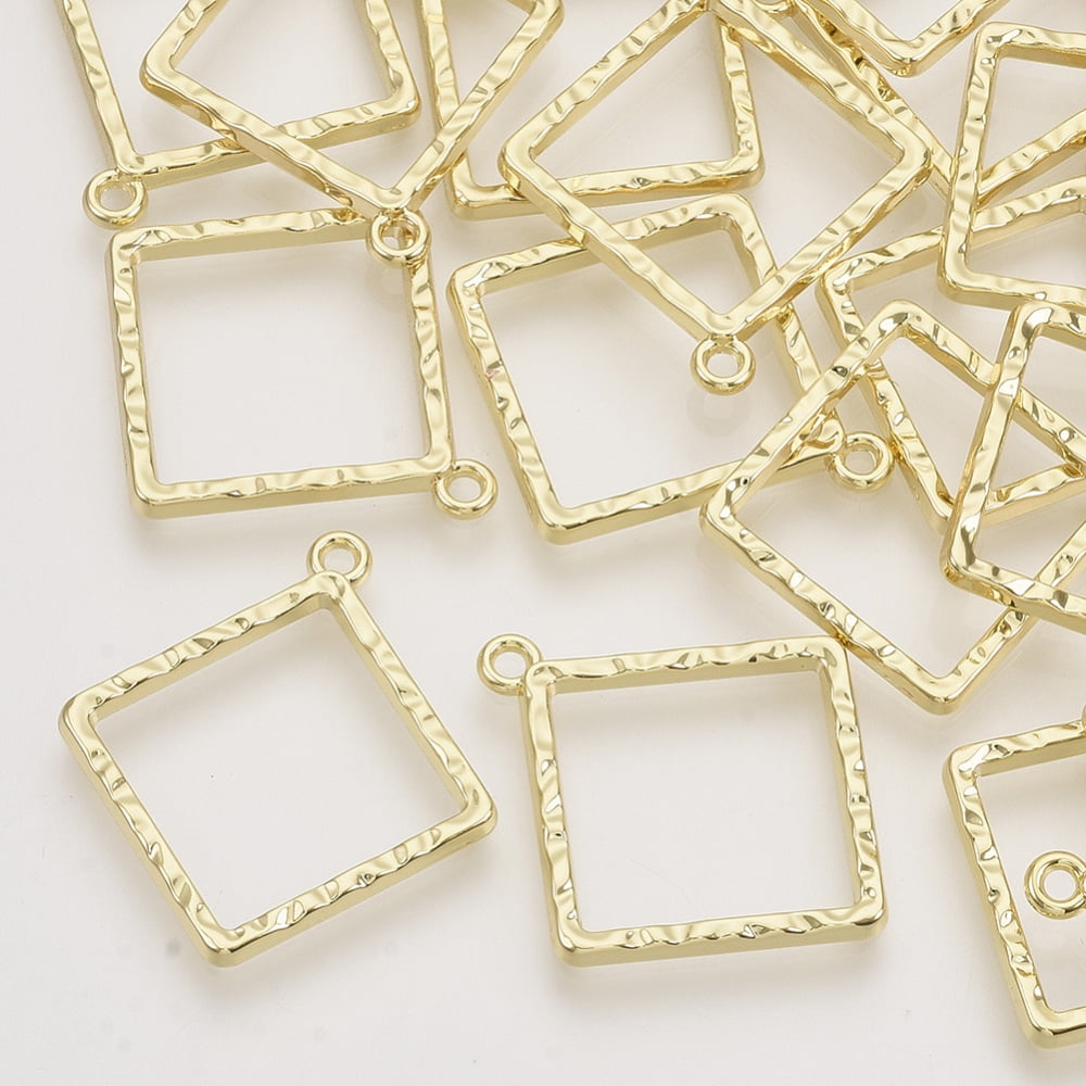 Rack Plating Alloy Open Back Bezel Pendants For DIY UV Resin Epoxy ...