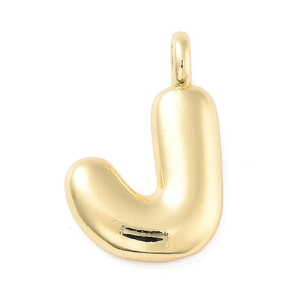 Rack Plating Brass Balloon Letter Pendants Cadmium Free Lead Free Long-Lasting Plated Real 18K golden Plated Letter J 17.5x11.5x4.5mm hole: 2.5mm