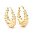 thumbnail image 1 of Rack Plating Brass Croissant Hoop Jewelry for Women Cadmium Free & Lead Free Real 18K golden Plated 35x30x10.5mm Pin: 0.7x1.2mm, 1 of 2