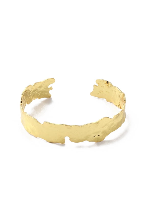 Rack Plating Brass Cuff Bangles Open Bangles for Women Cadmium Free Lead Free Real 18K Gold Plated 3/8~1/2 inch(0.95~1.4cm)