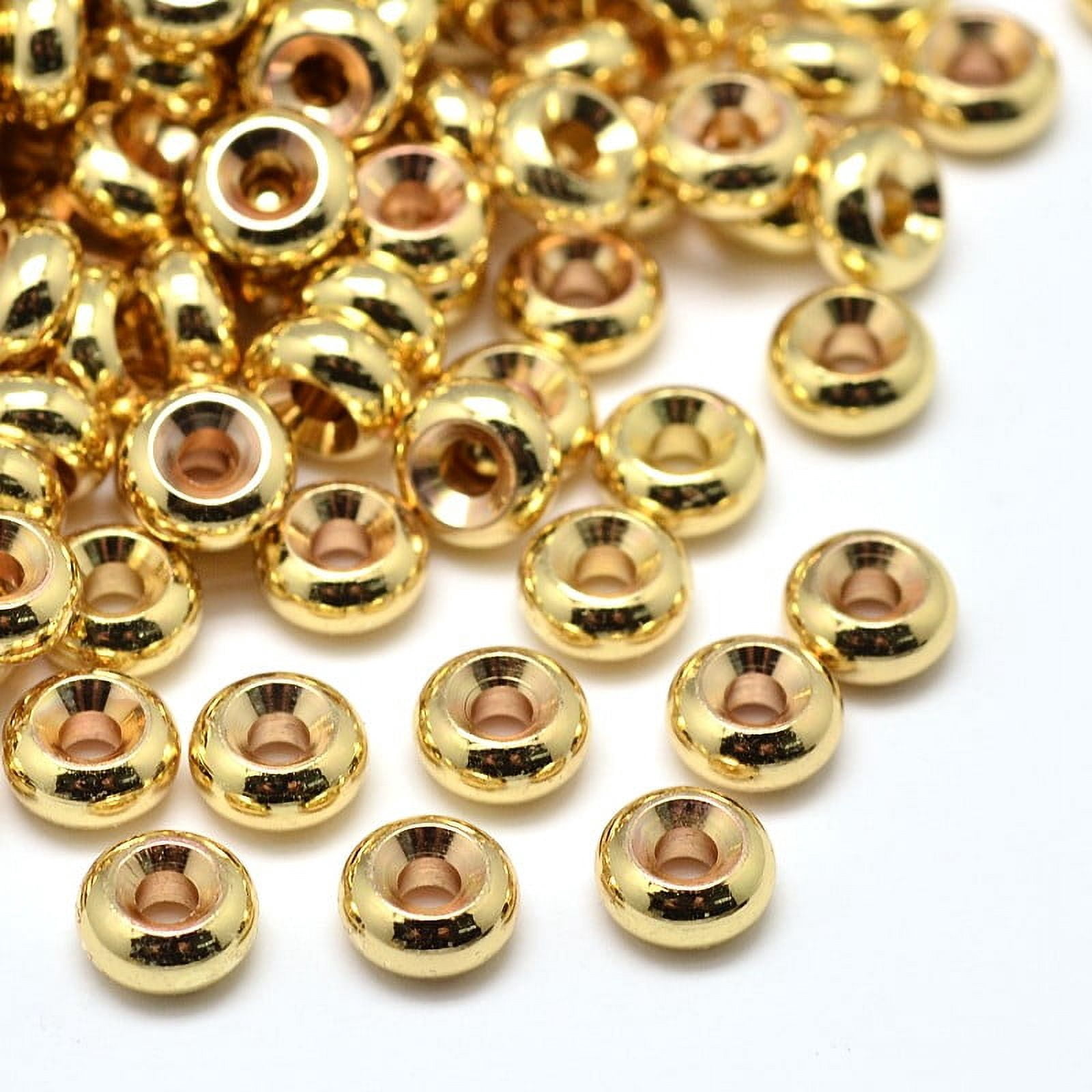 Rack Plating Brass Flat Round Spacer Beads Golden 6x3mm Hole: 2mm ...