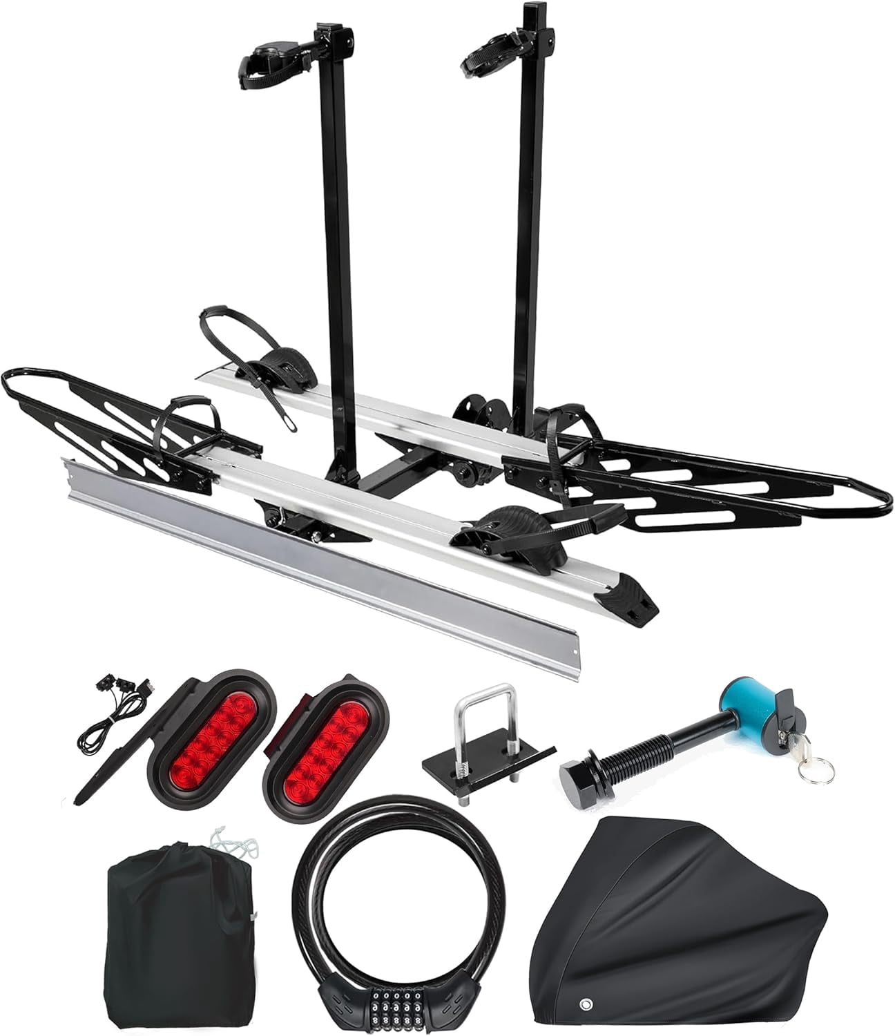 Rack with Ramp Capacity Single Hitch Mount Electric Bike Rack Fits up ...