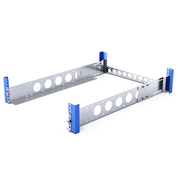RackSolutions 2U Wide Equipment Universal Rail 24in Depth with Wire Bar - Adjustable Rack Rails, Fits 4 Post Racks, 75 lb Capacity, Compatible with Dell, HP, IBM, Apple