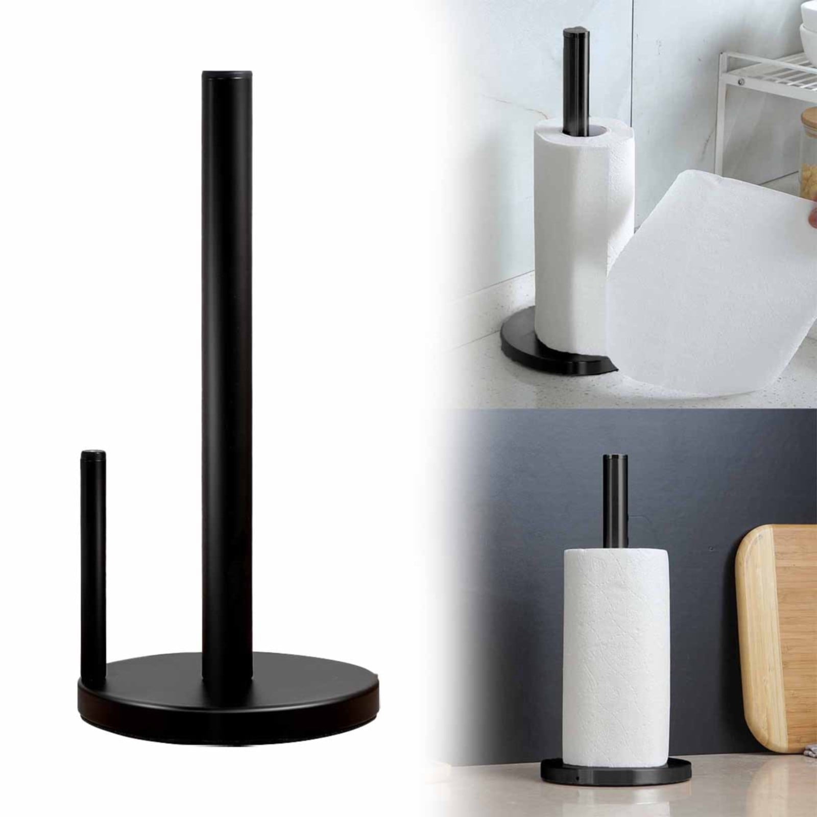 Rack Storage Rack Paper Towel Holder Black Kitchen Roll Holder Premium ...