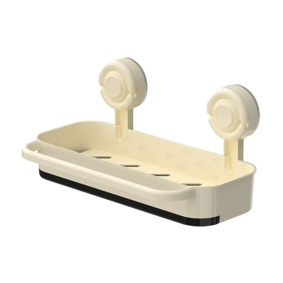 Rack Storage Solution for Bathroom and Kitchen, Suction Cup Wall Mounted Shelving Organizer Movable No-Drill Shelves ABS Materials -Use Shelf Rack for Showers and More