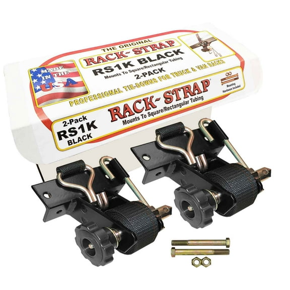 Rack-Strap 2 Pack, RS1 Square Black Powder Coated Frame Right Angle Mounting Bracket.