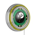 thumbnail image 1 of Rack'em 8-Ball Retro Neon Analog Wall Clock with Pull Chain, 1 of 4
