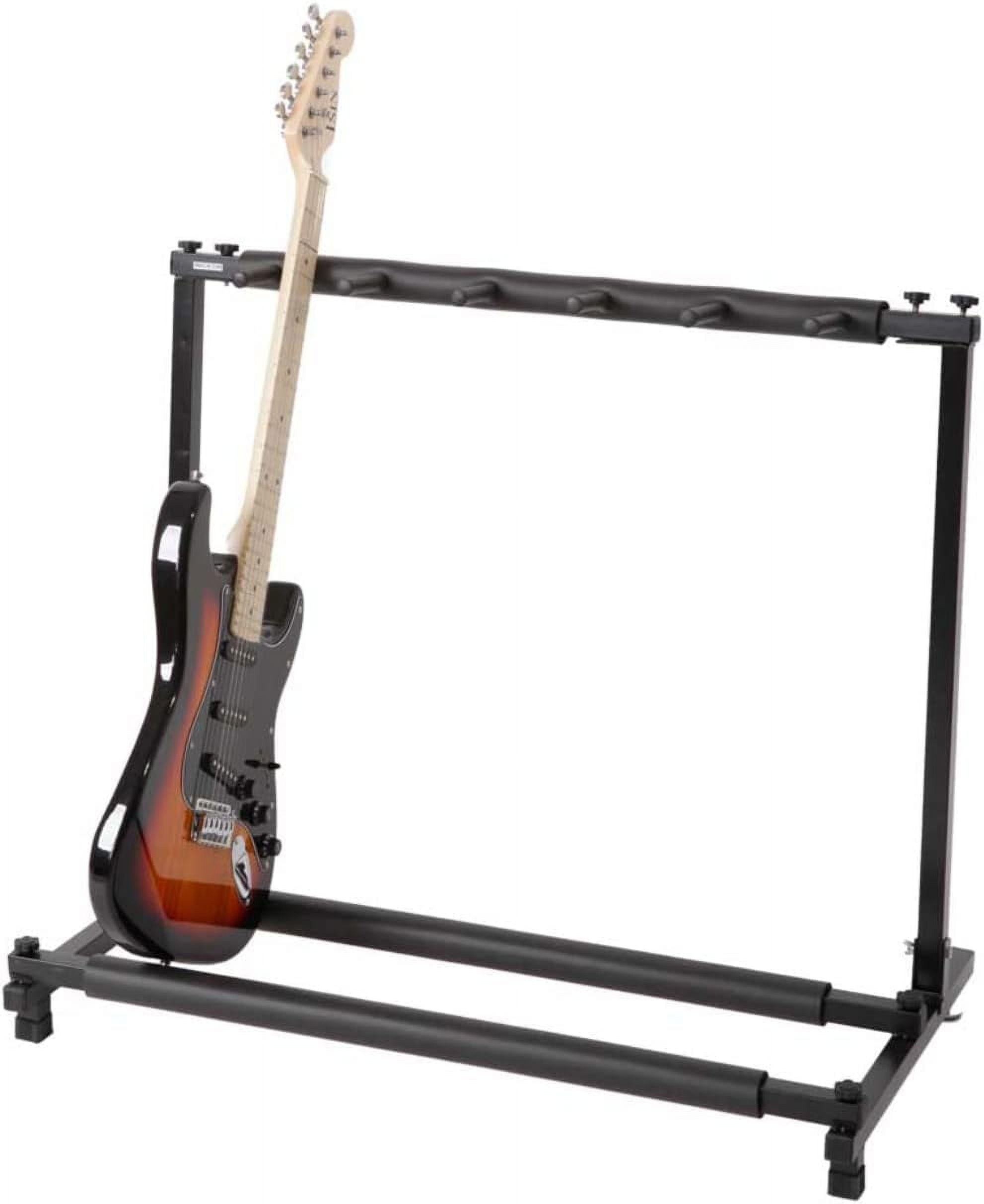 Adjustable Height Iron 3 Folding Multiple Guitar Holder Rack Stand