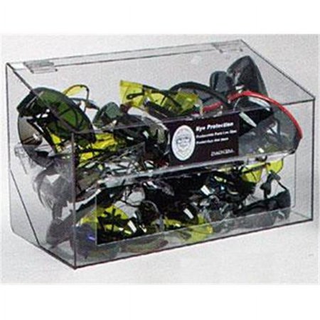 RackEm Racks 5146 70-Pair Safety Glasses Dispenser with Lid - Clear Plastic