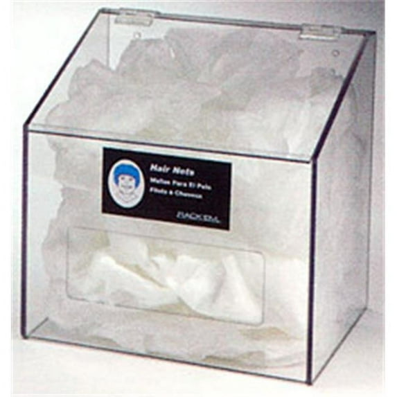 RackEm Racks Hair Net-Beard Cover-Shoe Cover Dispenser with Clear Lid- Clear Plastic