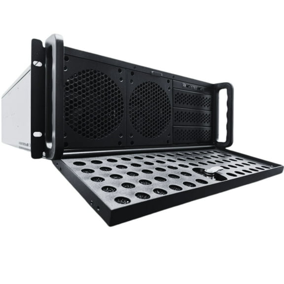 RackOwl 4U Server Chassis Rackmount Server Case; 8x HDD Bays & 3x 5.25" Devices; E-ATX/ CEB/ ATX Motherboards; Fan: Front 2x 120mm, Mid 3x 120mm, Rear 2x 80mm, Front Panel Lock, Size:16.8x 7.0x 25.0"